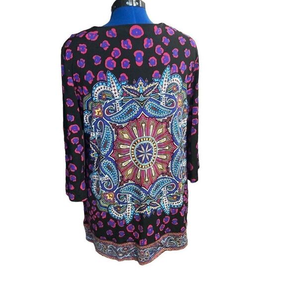 NICOLE By Nicole Miller Multicolored Geometric Tunic Top Size XL‎ - Picture 3 of 9